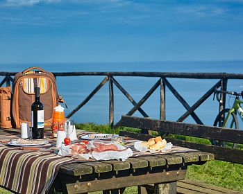 Picknick mit dem E-Bike auf dem Berg San Bartolo