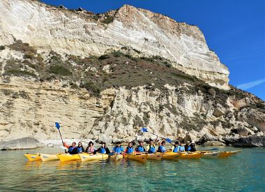Guided kayak excursion in the Gulf of Cagliari